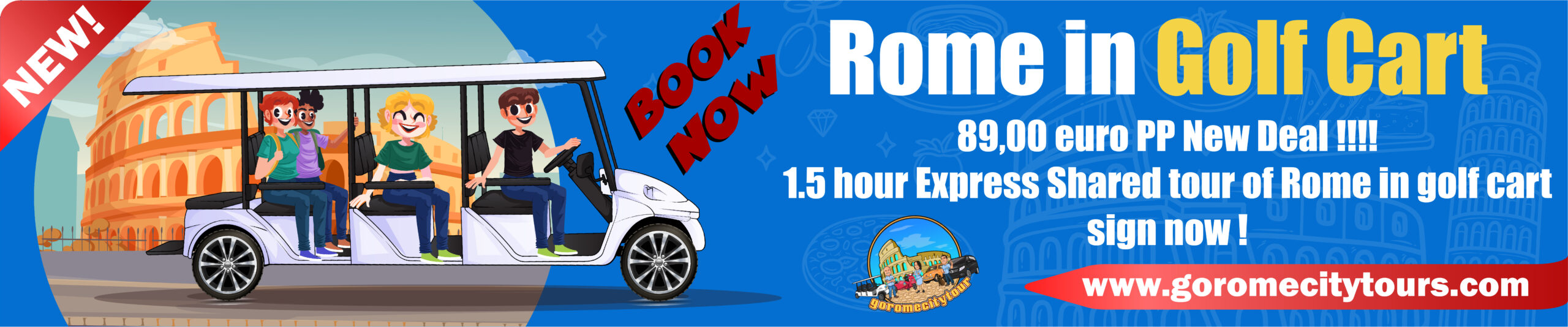 Rome in Golf Cart shared tour scaled 